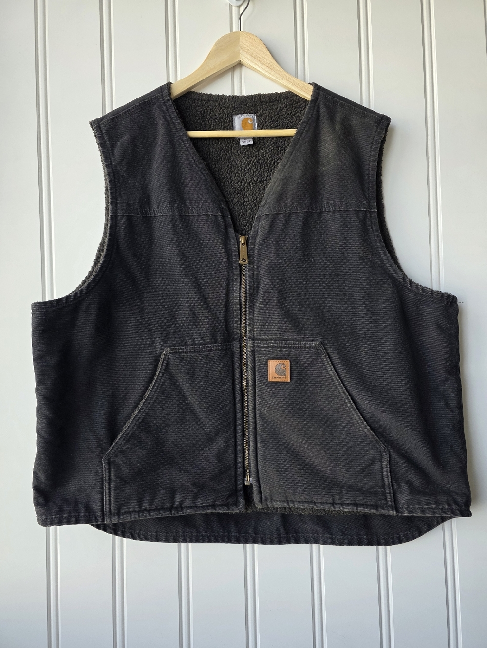Carhartt Sherpa Lined Duck Utility Vest Mens XL Regular V26 BLK